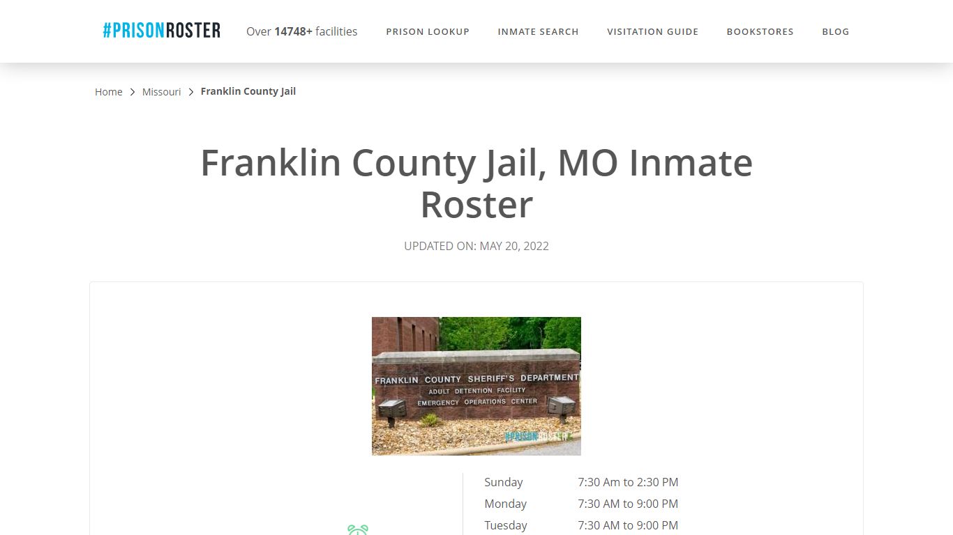 Franklin County Jail, MO Inmate Roster