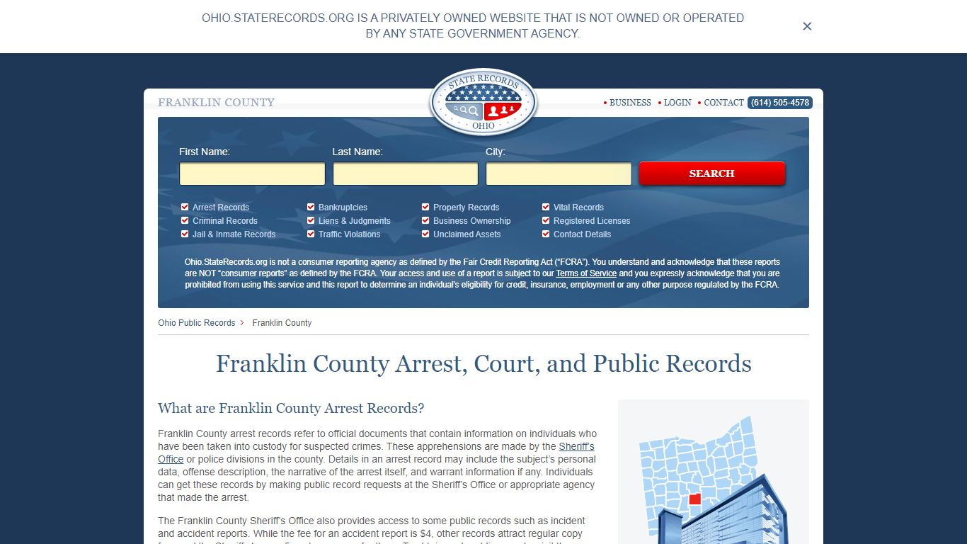 Franklin County Arrest, Court, and Public Records